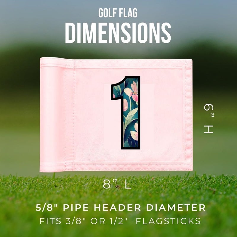 WATSY Golf Flag 8x6 Inch – 420D Nylon Double-Sided Mini Pin Flag with Tube Inset, Practice Putting Green Flags for Yard (Numbered Pink - Set of 3) - Image 3